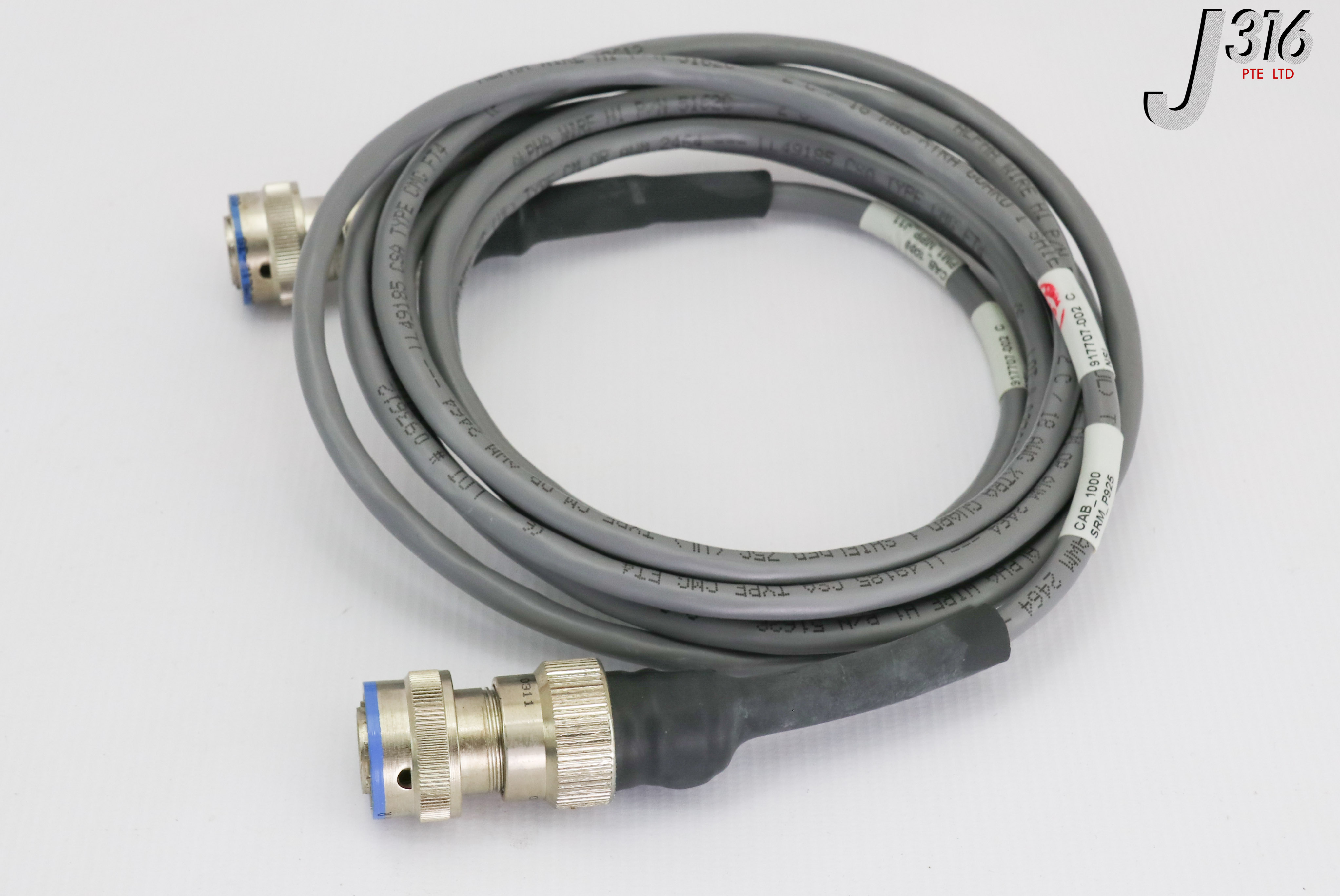 18252 SOURIAU CABLE ASSY, SRM, 2PM1, MS12-3, 18AWG, 3.4M (NEW